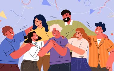 Personnages faisant la fête