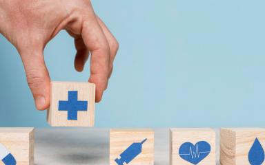 Des icones santé sur des cubes